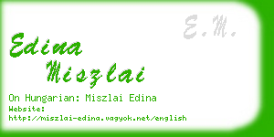 edina miszlai business card